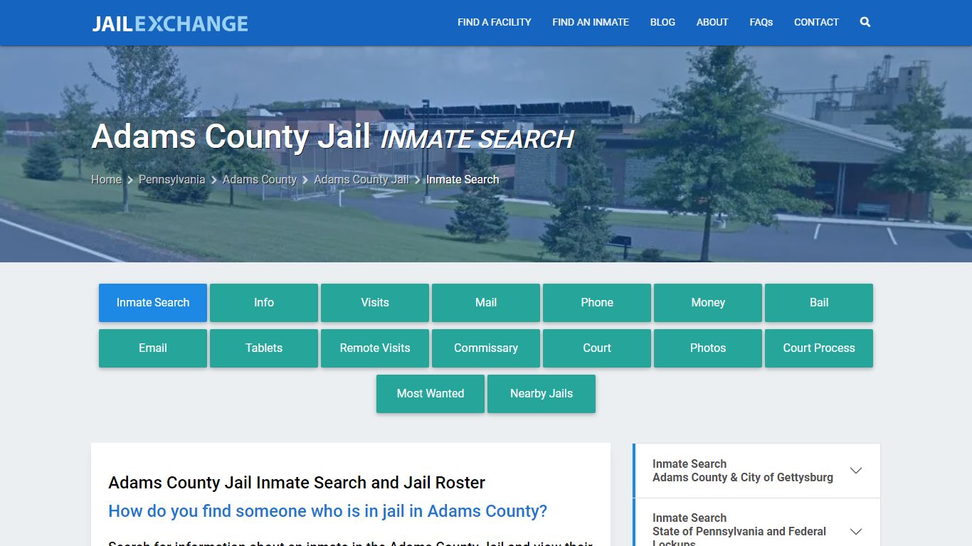 Inmate Search: Roster & Mugshots - Adams County Jail, PA
