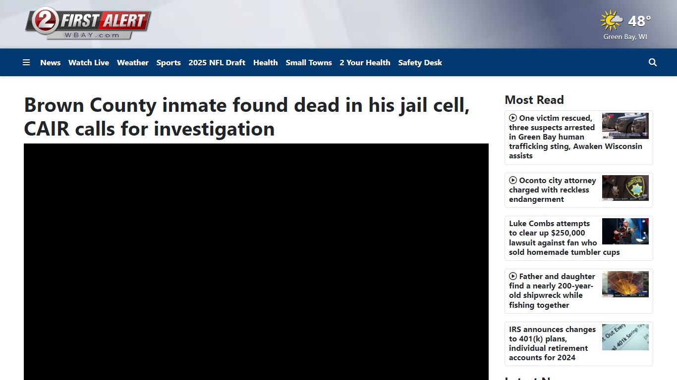 Brown County inmate found dead in his jail cell - WBAY
